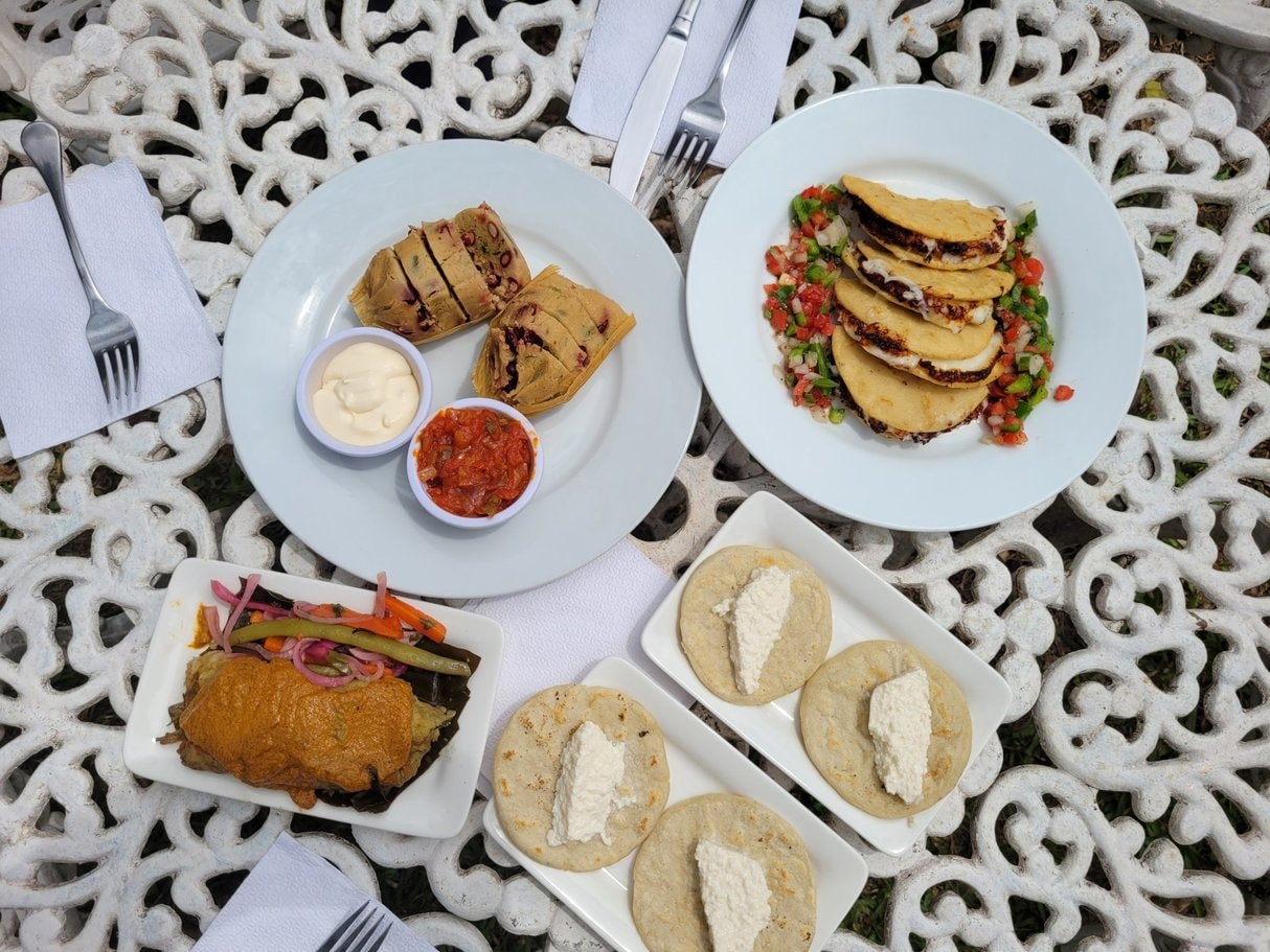 Dish variations based on corn — tamales, ticocos, tortillas with cuajada and melted cheese
